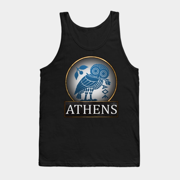 Ancient Athens Athenian Owl Symbol of Athena Tank Top by AgemaApparel